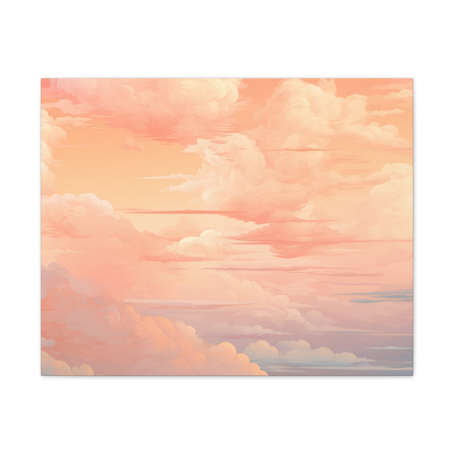 Peachy Horizon Wall Art - Serene Cloudy Sky for Tranquil Spaces