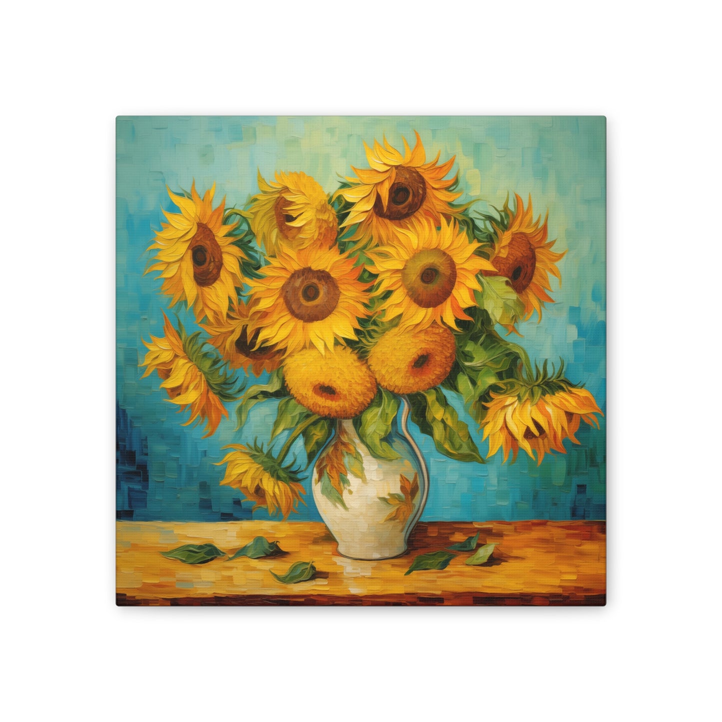 Sunflower Symphony Canvas Art - Van Gogh-Inspired Vibrant Bouquet