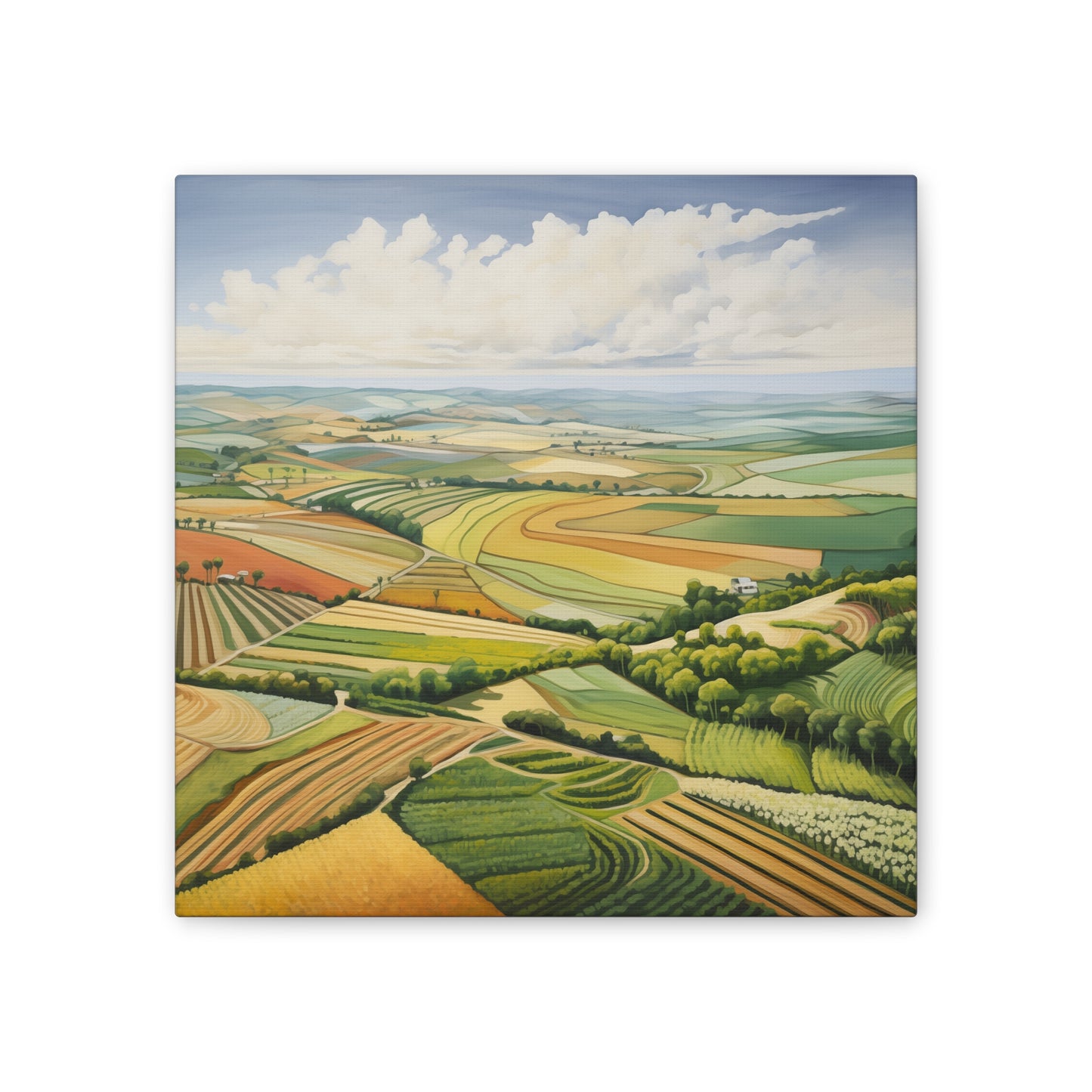 Harvest Aerials Canvas Print | Stunning Bird's-Eye View of Crop Fields
