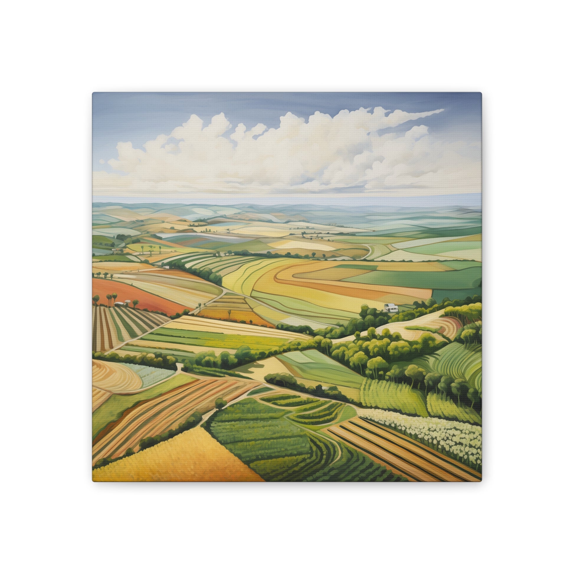 Harvest Aerials Canvas Print | Stunning Bird's-Eye View of Crop Fields