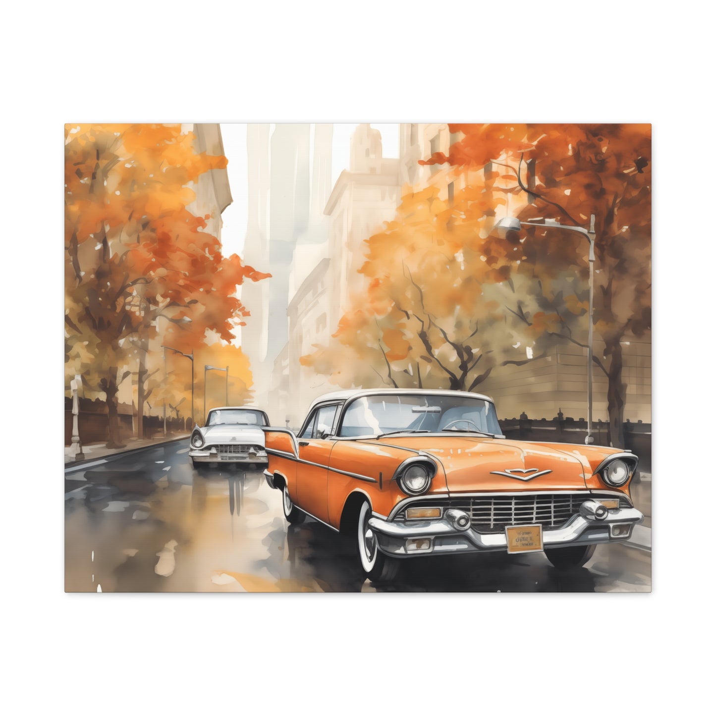 Crimson Drive Wall Art – Autumn Cityscape