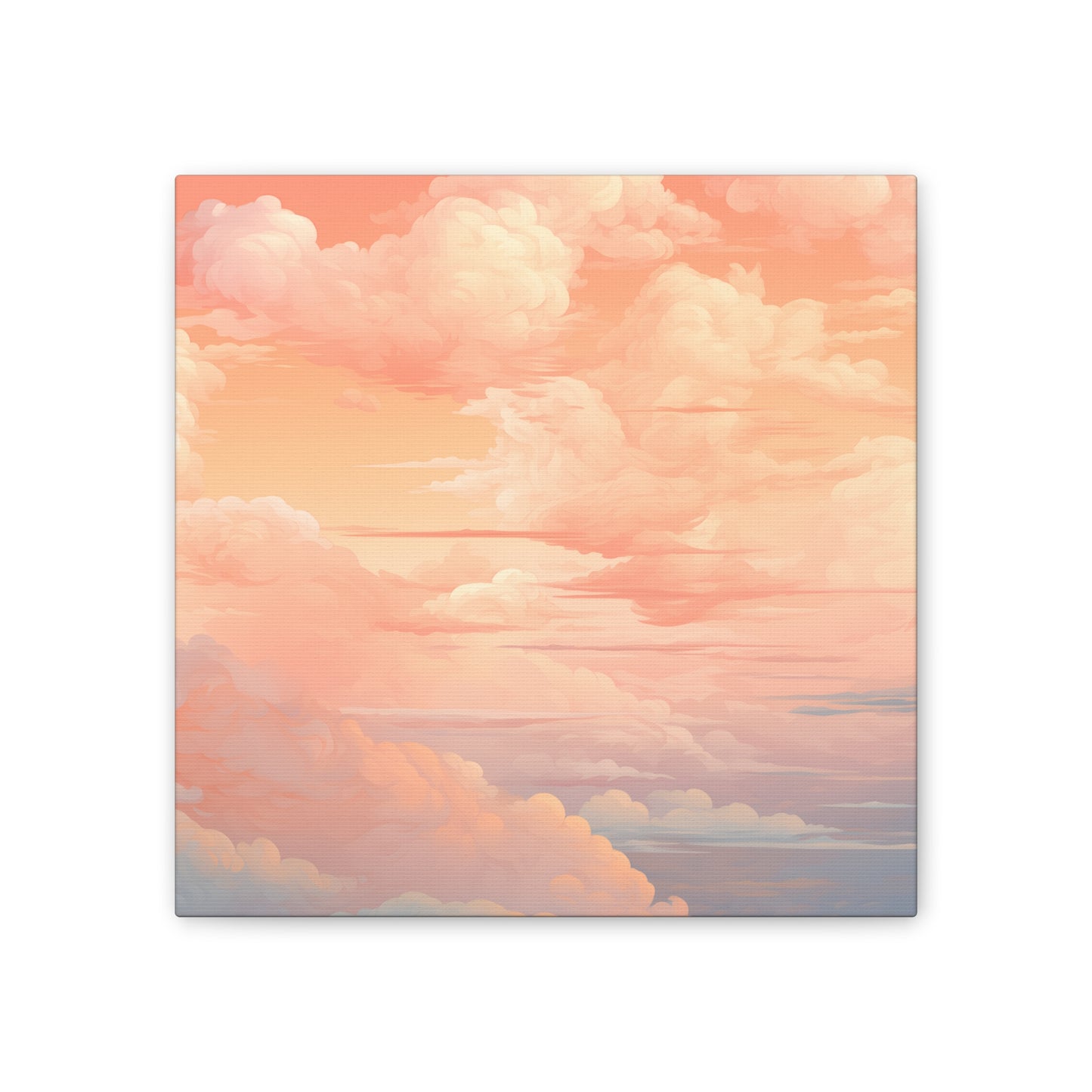 Peachy Horizon Wall Art - Serene Cloudy Sky for Tranquil Spaces