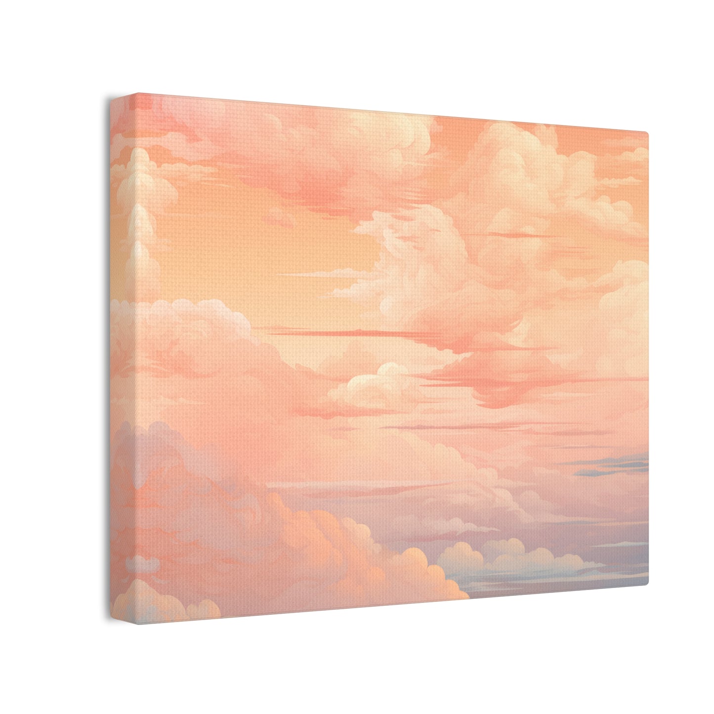 Peachy Horizon Wall Art - Serene Cloudy Sky for Tranquil Spaces
