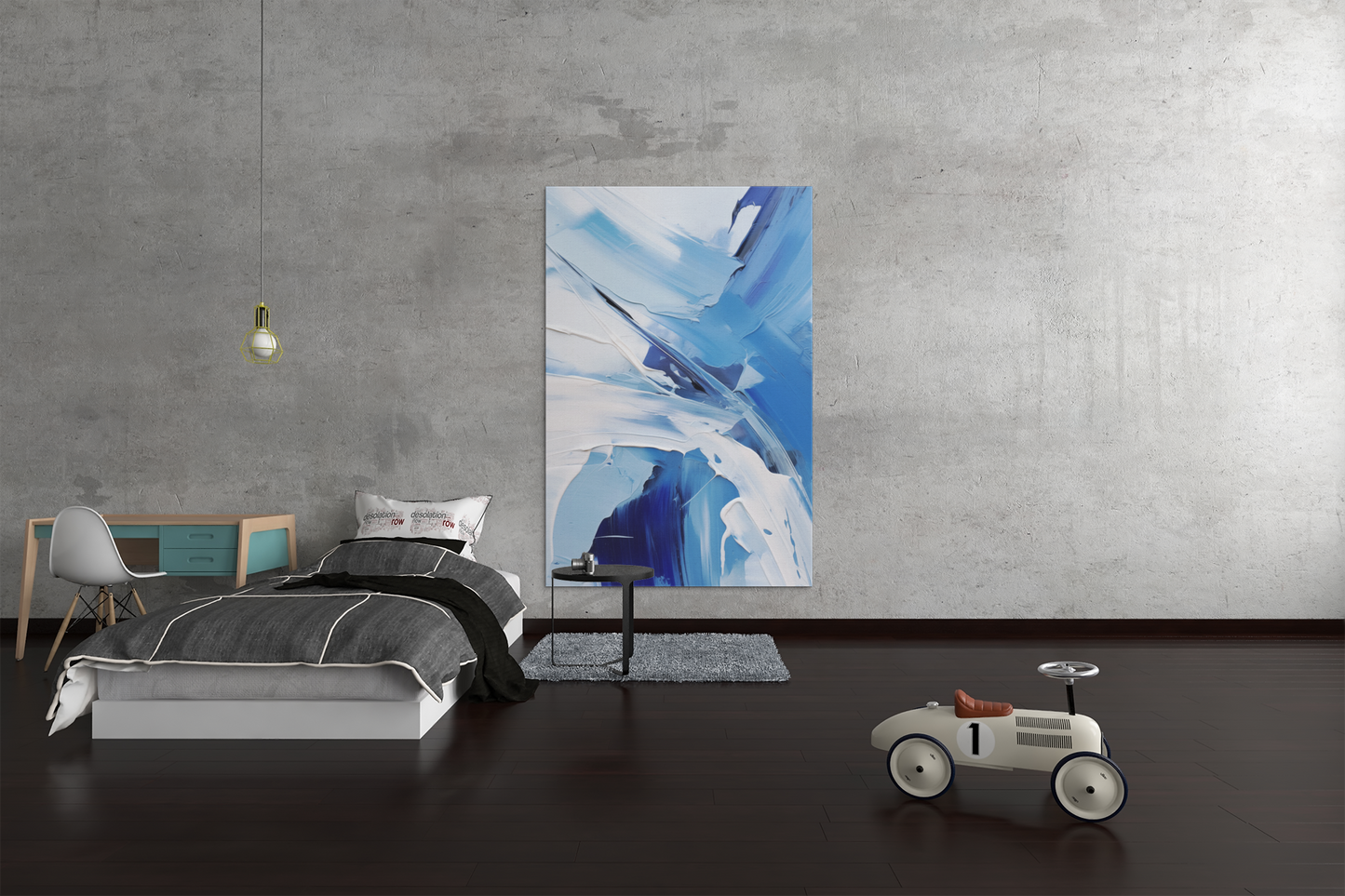 Azure Dreams Oil Painting – Bold Brushstrokes