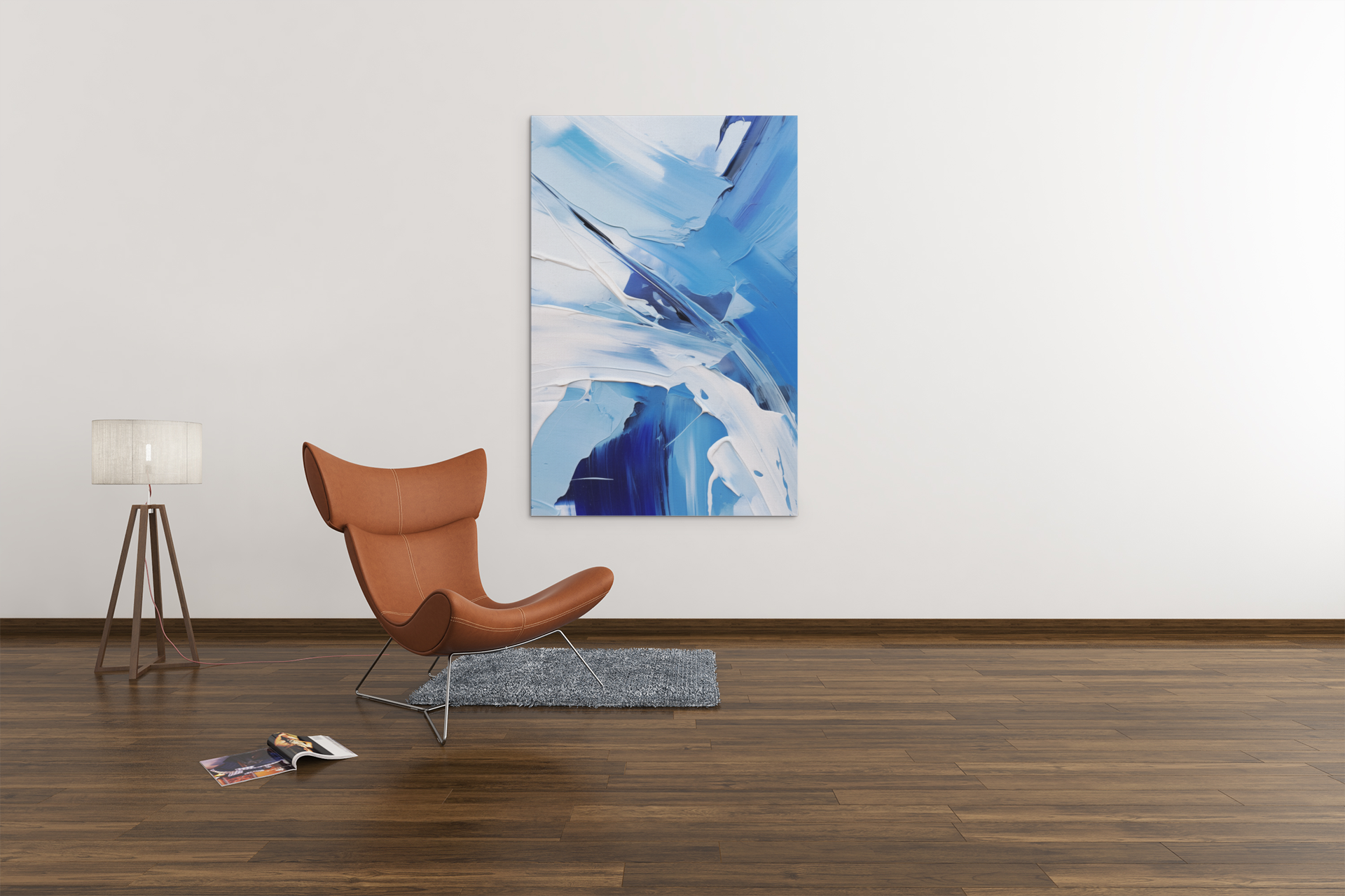 Azure Dreams Oil Painting – Bold Brushstrokes