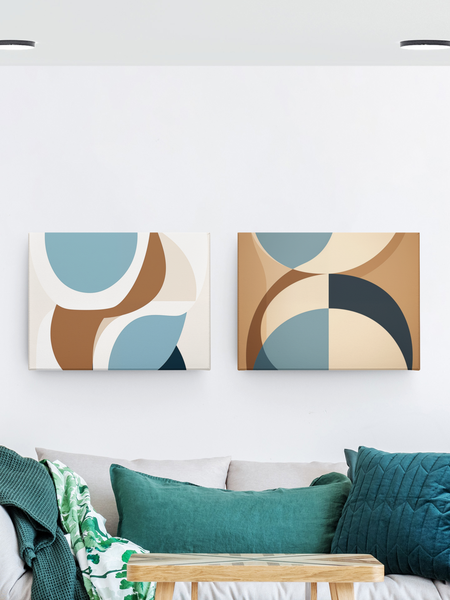 Bohemian Geometry Canvas Art – Vibrant Boho Meets Midcentury Modern