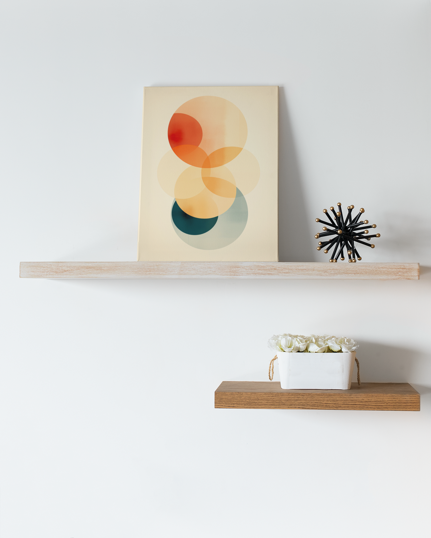 Circular Dance Wall Art – Sharp Circles on a Vibrant Yellow Background