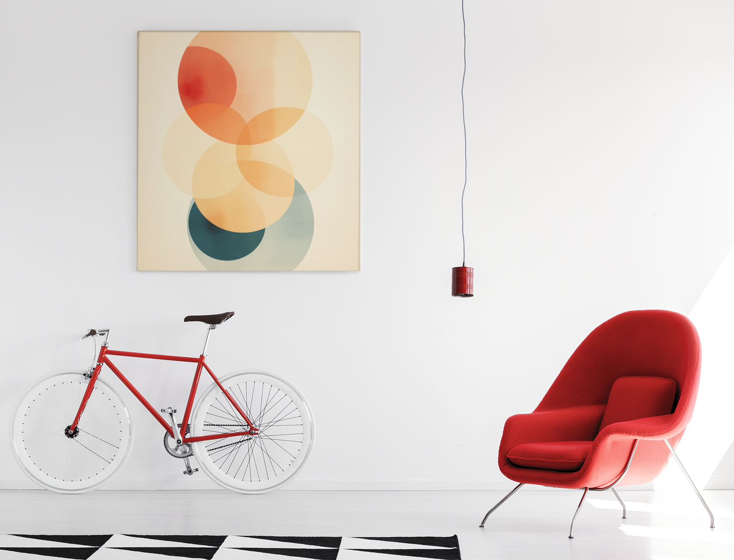 Circular Dance Wall Art – Sharp Circles on a Vibrant Yellow Background