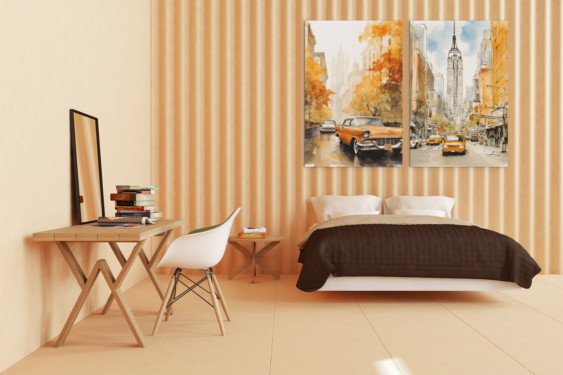 Crimson Drive Wall Art – Autumn Cityscape