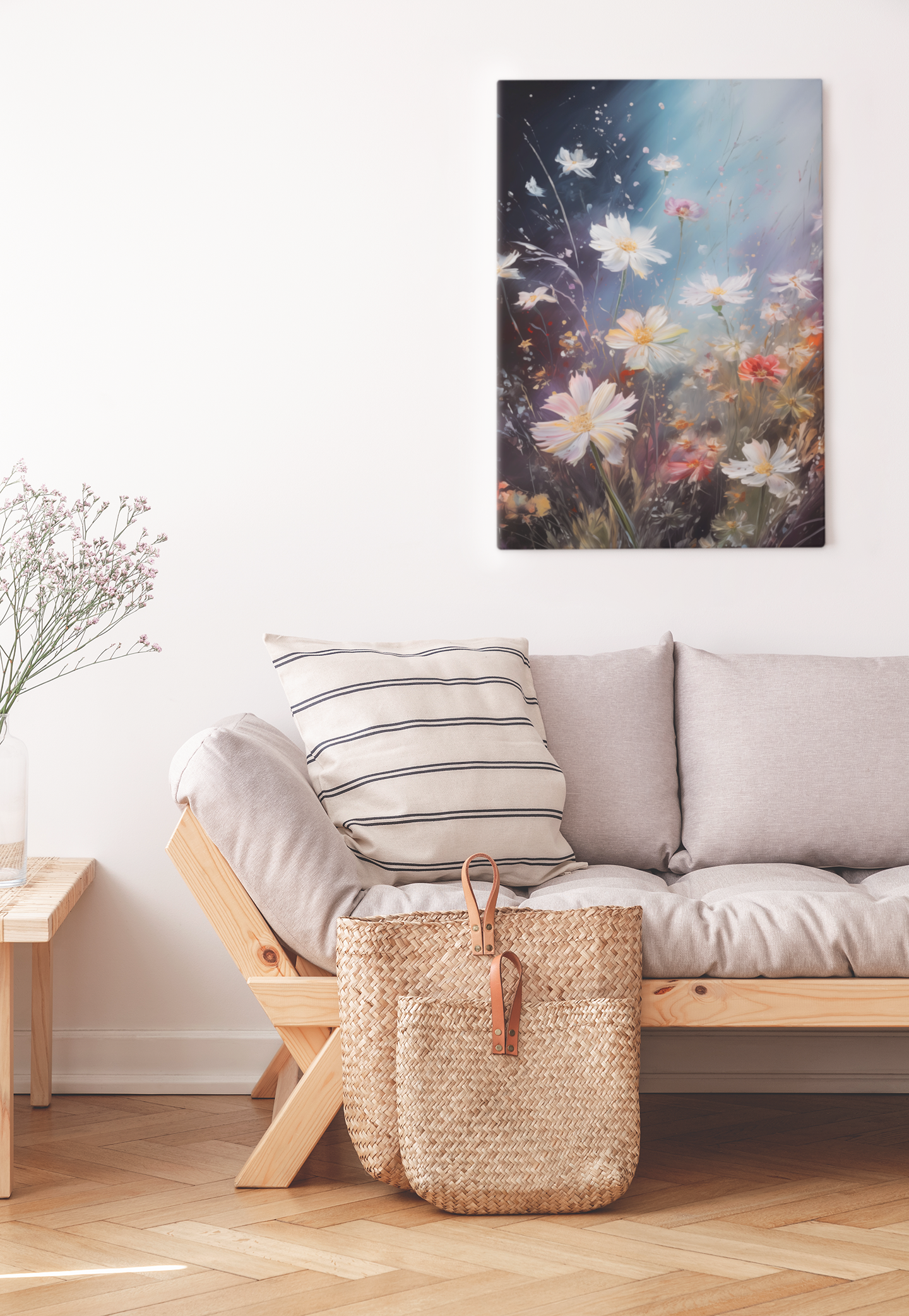 Enchanted Night Blooms Canvas – Mesmerizing Flowers
