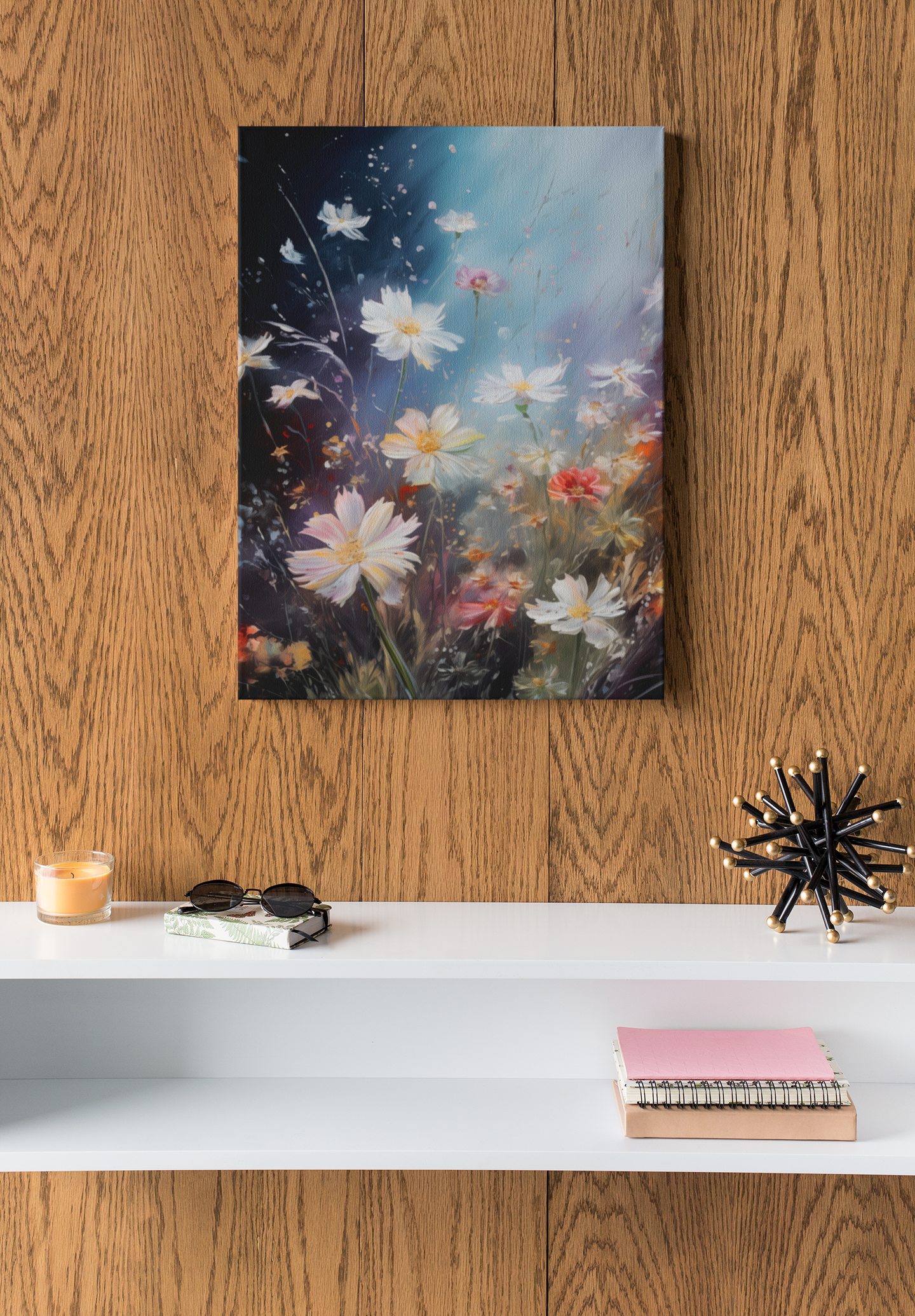 Enchanted Night Blooms Canvas – Mesmerizing Flowers