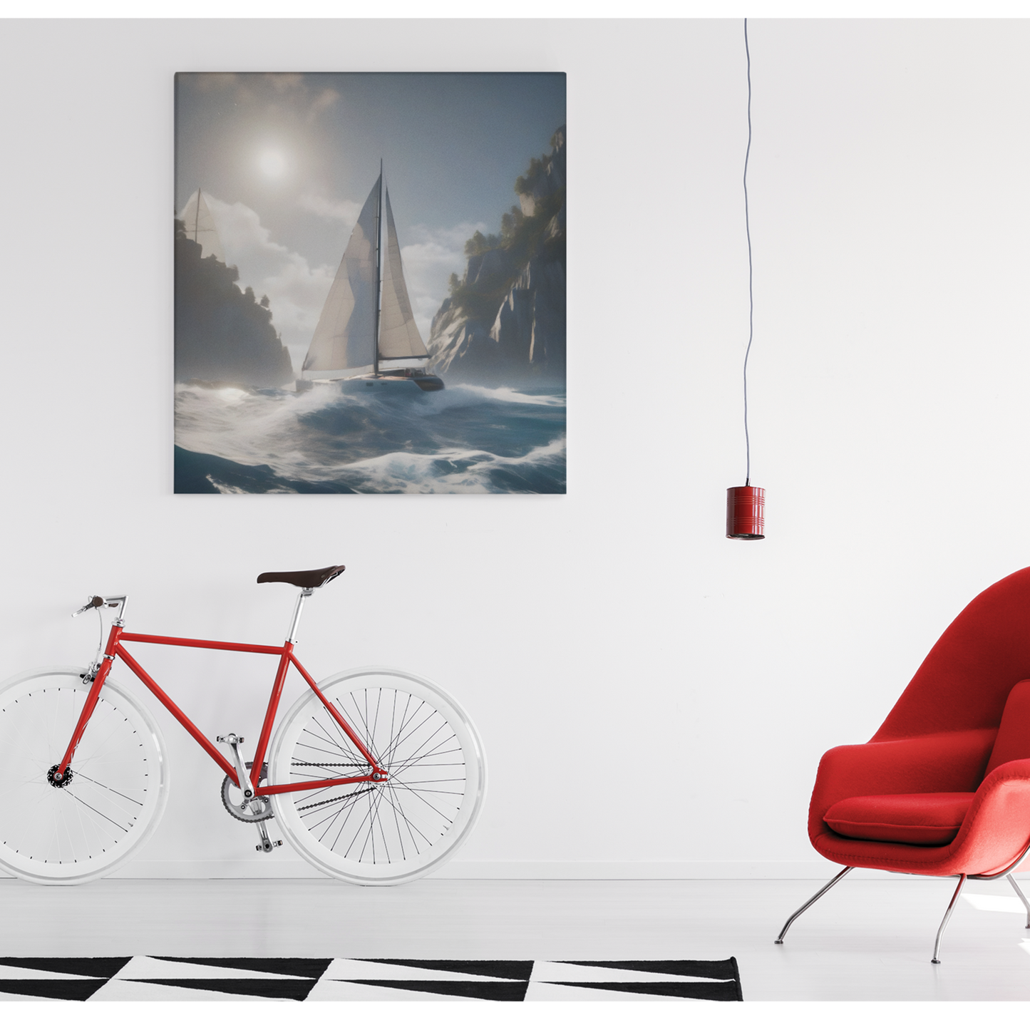 A Sailboat in the Wild Ocean Canvas – Perfect Wall Art for Nautical Lovers