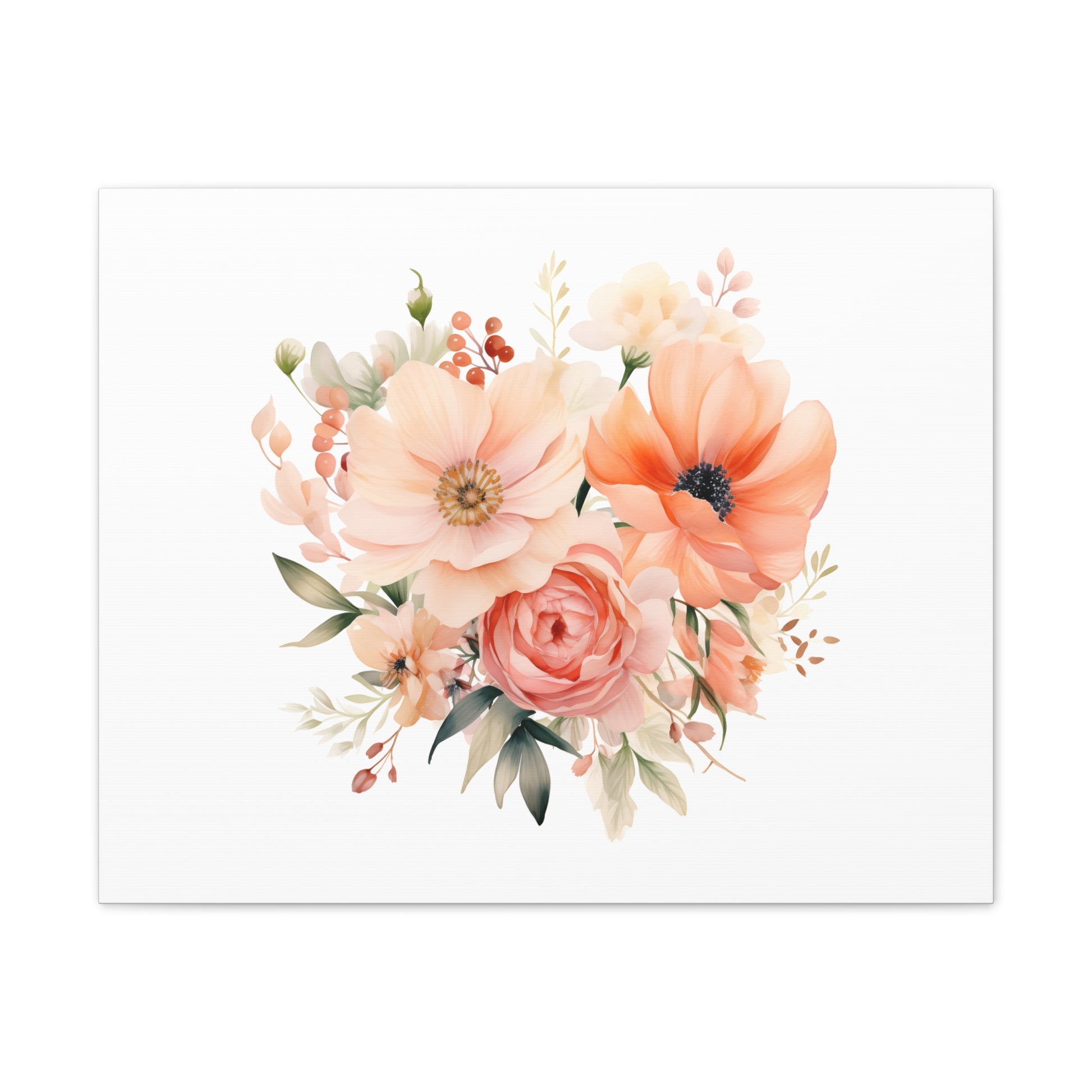 Peach Fuzz Blossoms Canvas Art - Delicate Beauty in 2024's Color