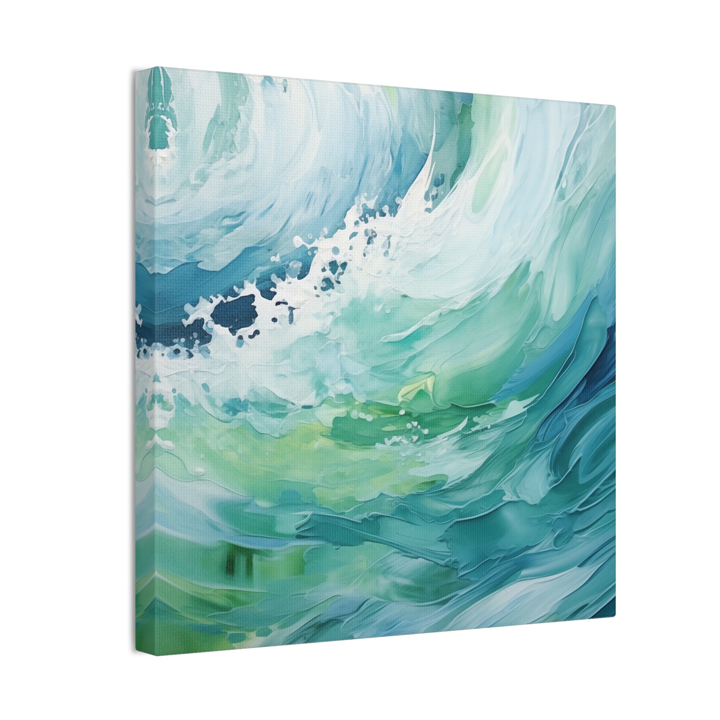 Turquoise Tides Wall Art - Expressive Painting of Mesmerizing Waves