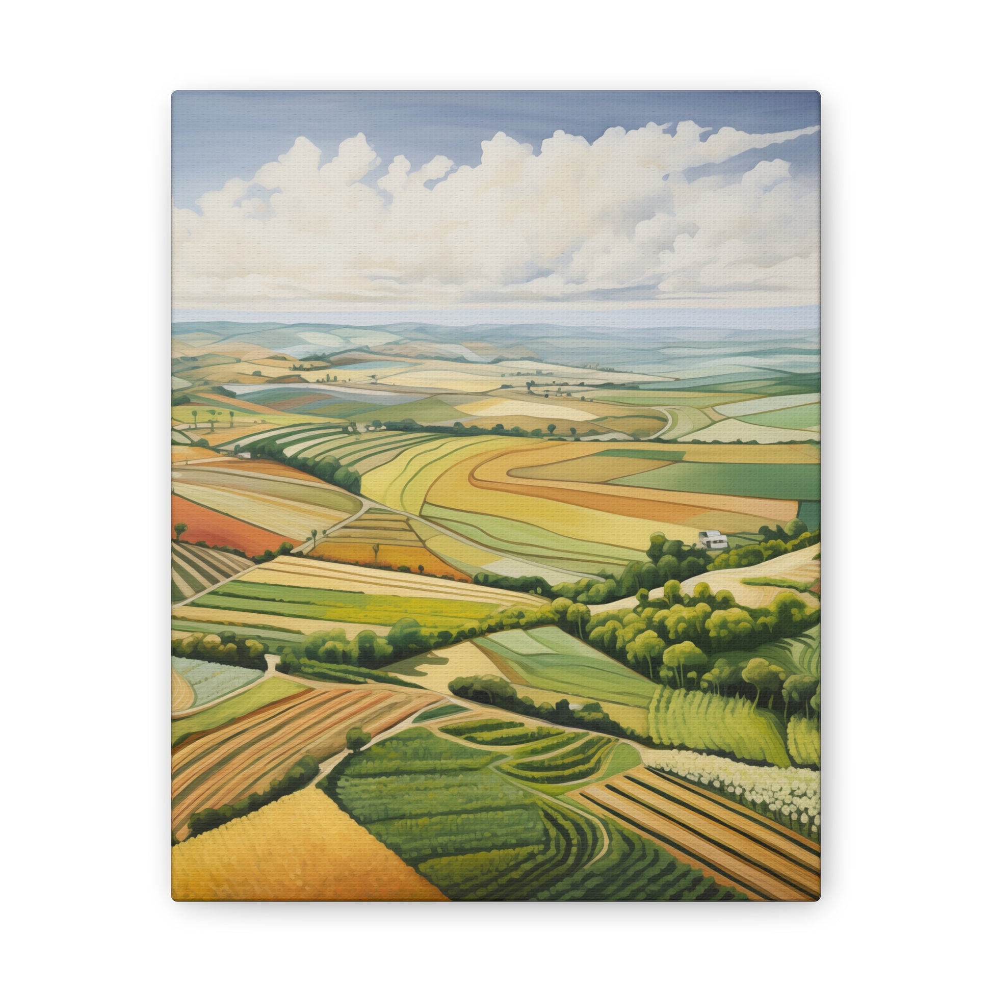 Harvest Aerials Canvas Print | Stunning Bird's-Eye View of Crop Fields