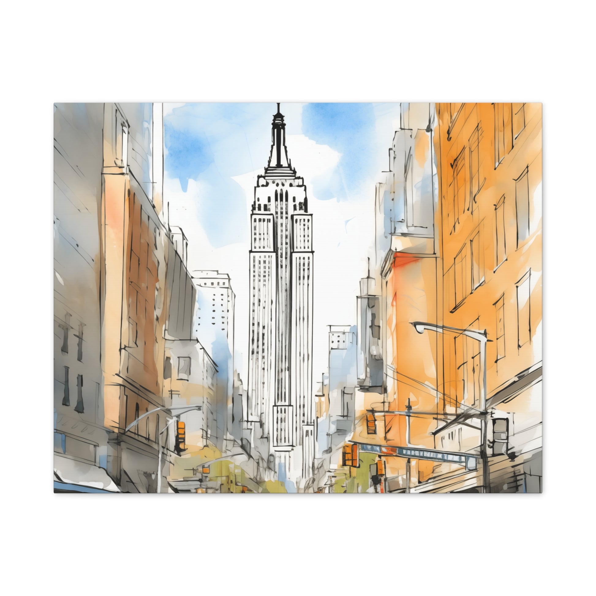 City Pulse Watercolor Art – Vibrant New York Streets