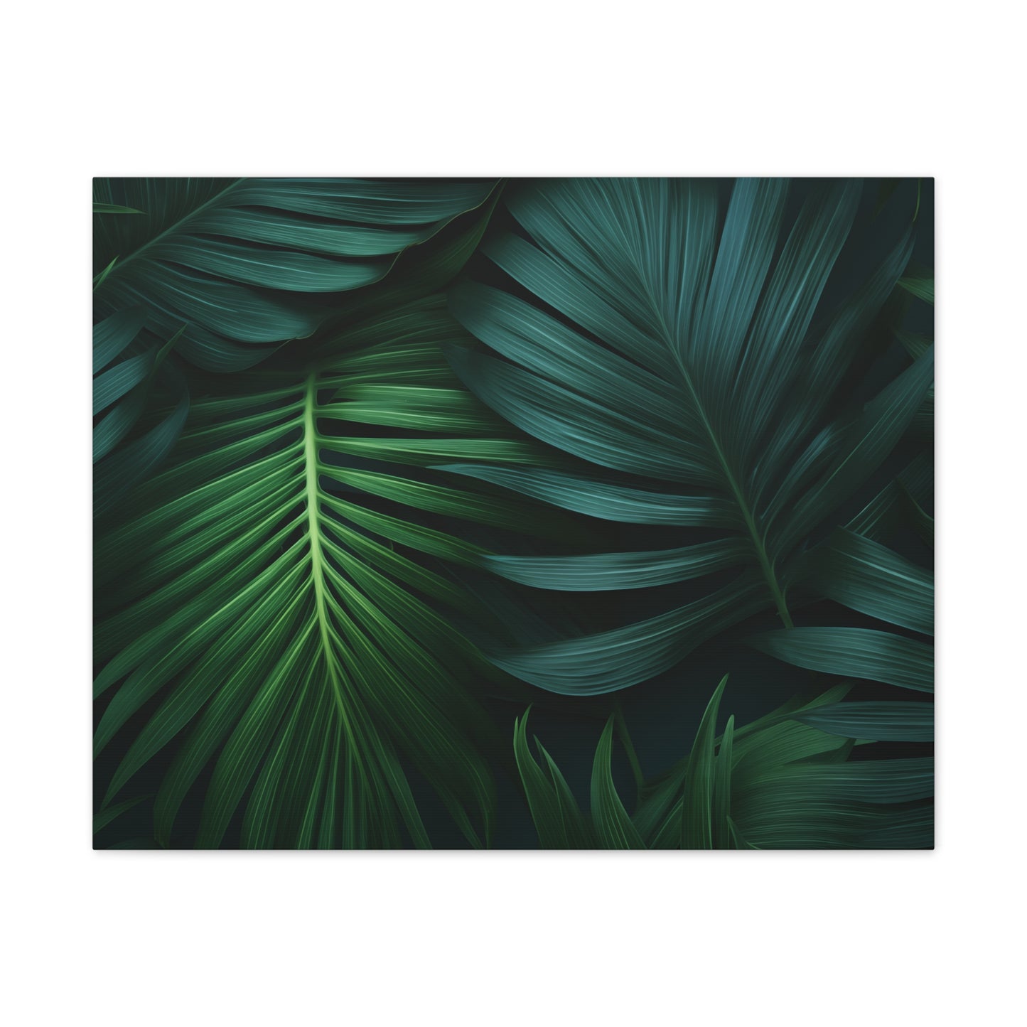 Verdant Oasis Canvas Art - Lush Tropical Leaves for a Serene Space