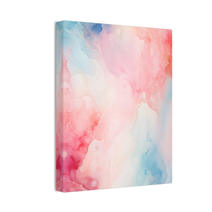 Soothing Aquarelle Wall Art - Delicate Watercolor in Red & Blue