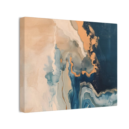 Gilded Serenity Wall Art – Abstract Acrylic Flow with Gold Flecks