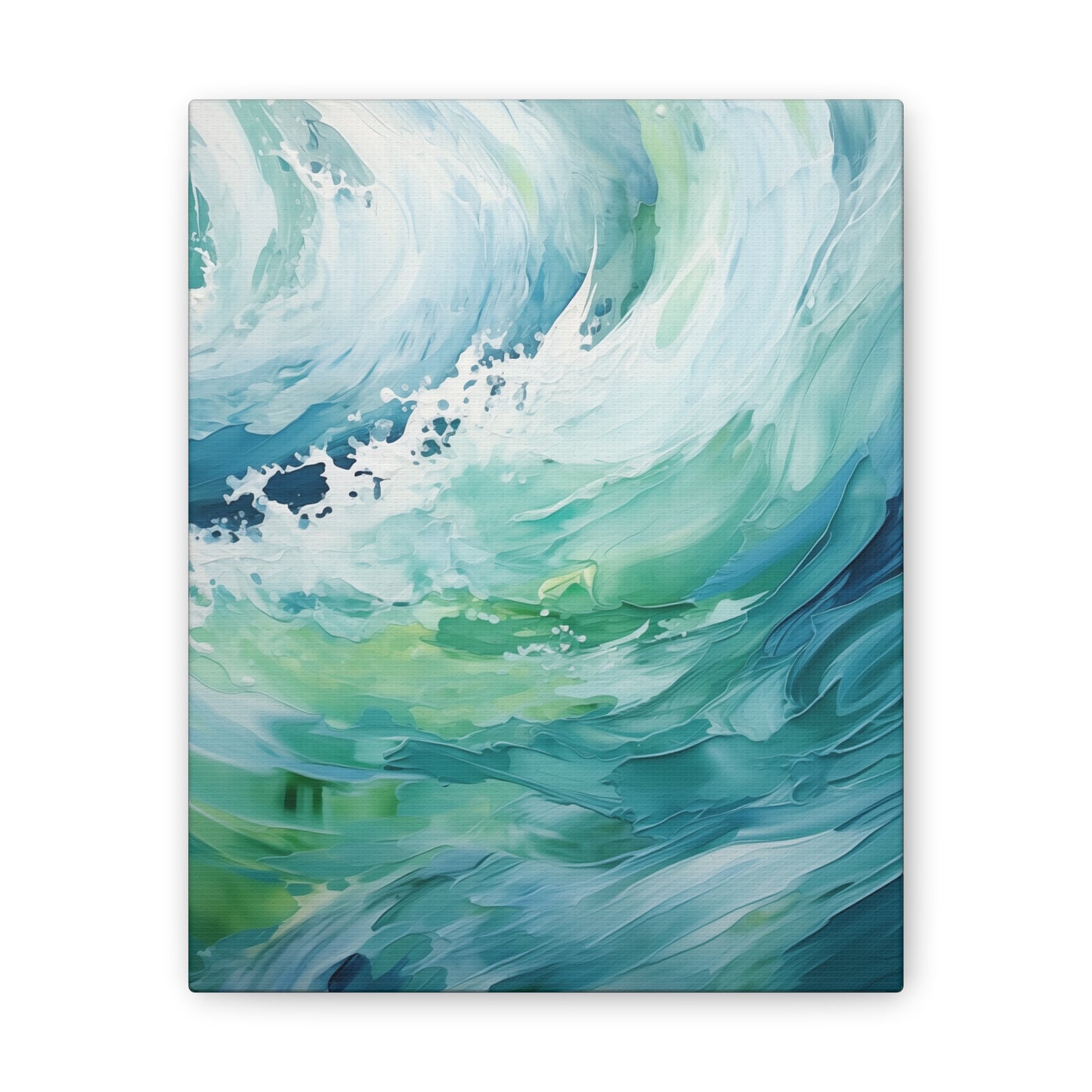 Turquoise Tides Wall Art - Expressive Painting of Mesmerizing Waves