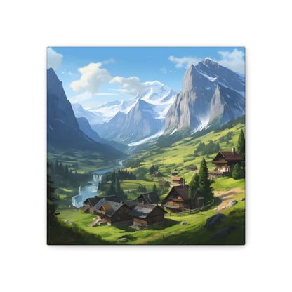 Grindelwald Bliss Canvas Print | Captivating Swiss Scenery