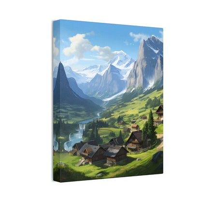 Grindelwald Bliss Canvas Print | Captivating Swiss Scenery