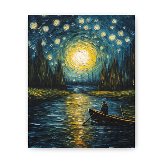 Starry Night Voyage - Van Gogh-Inspired Dreamlike Canvas Art