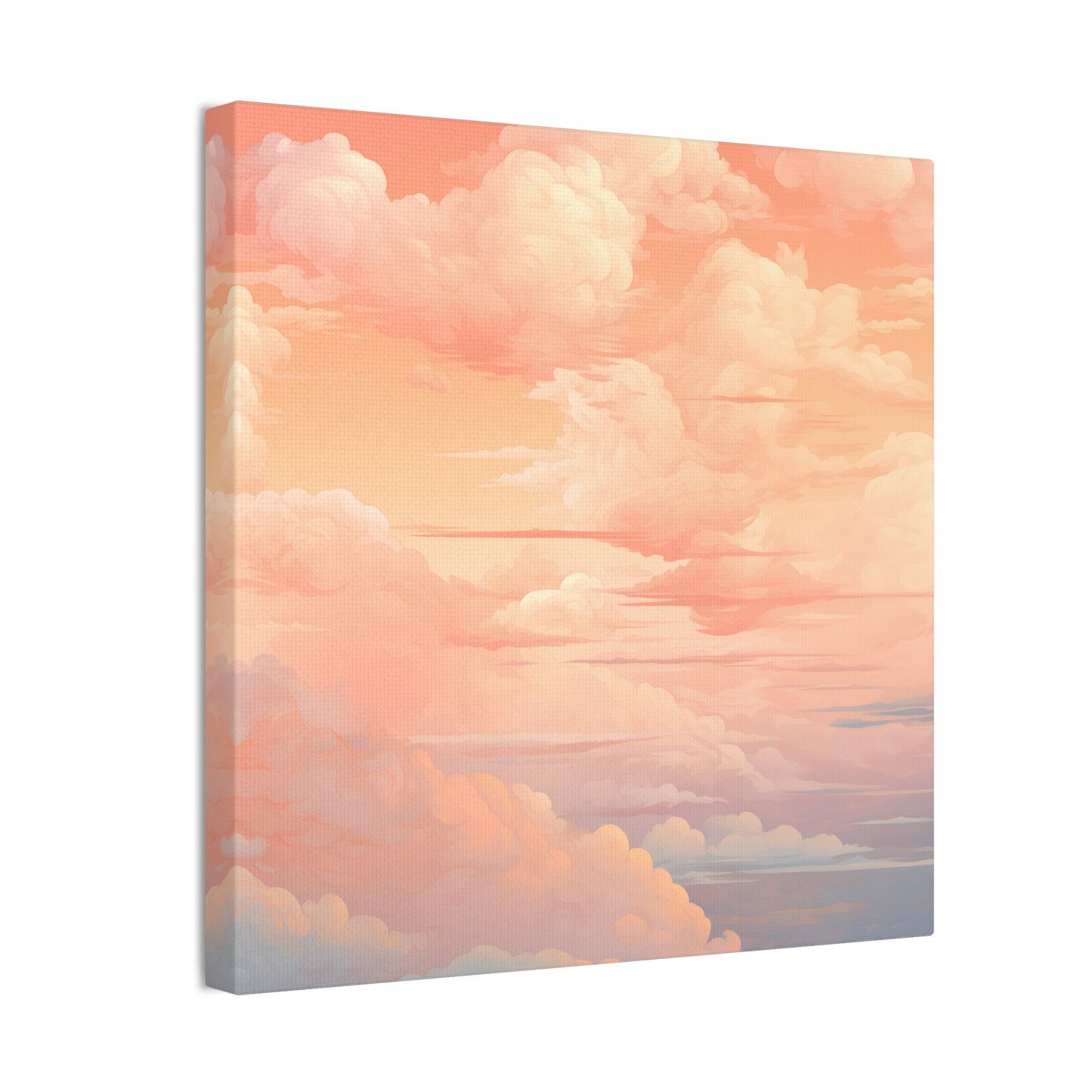 Peachy Horizon Wall Art - Serene Cloudy Sky for Tranquil Spaces