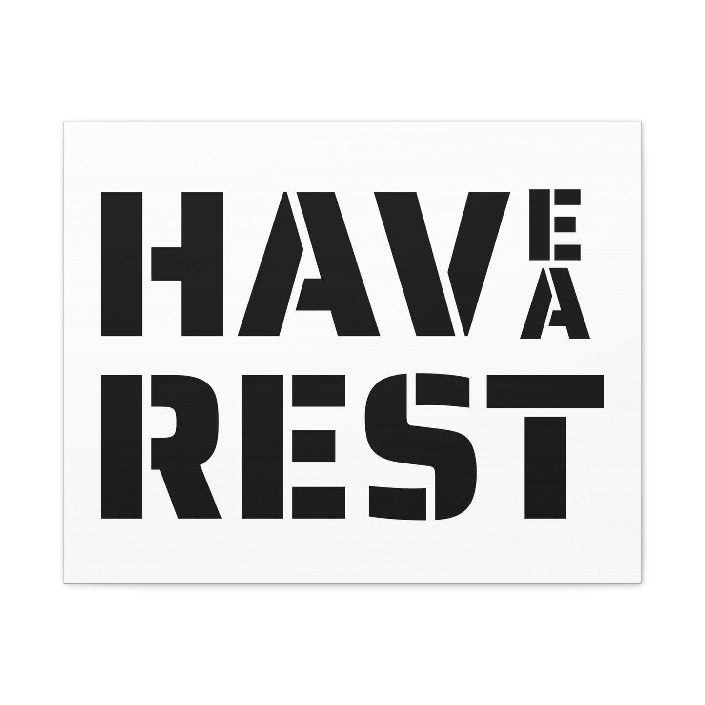 Have A Rest Wall Art | Minimalist Black and White Alphabet Design