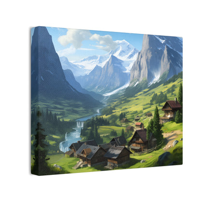 Grindelwald Bliss Canvas Print | Captivating Swiss Scenery