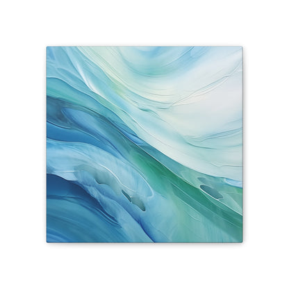 Turquoise Waves Oil Painting - Tranquil Ocean Beauty Captured