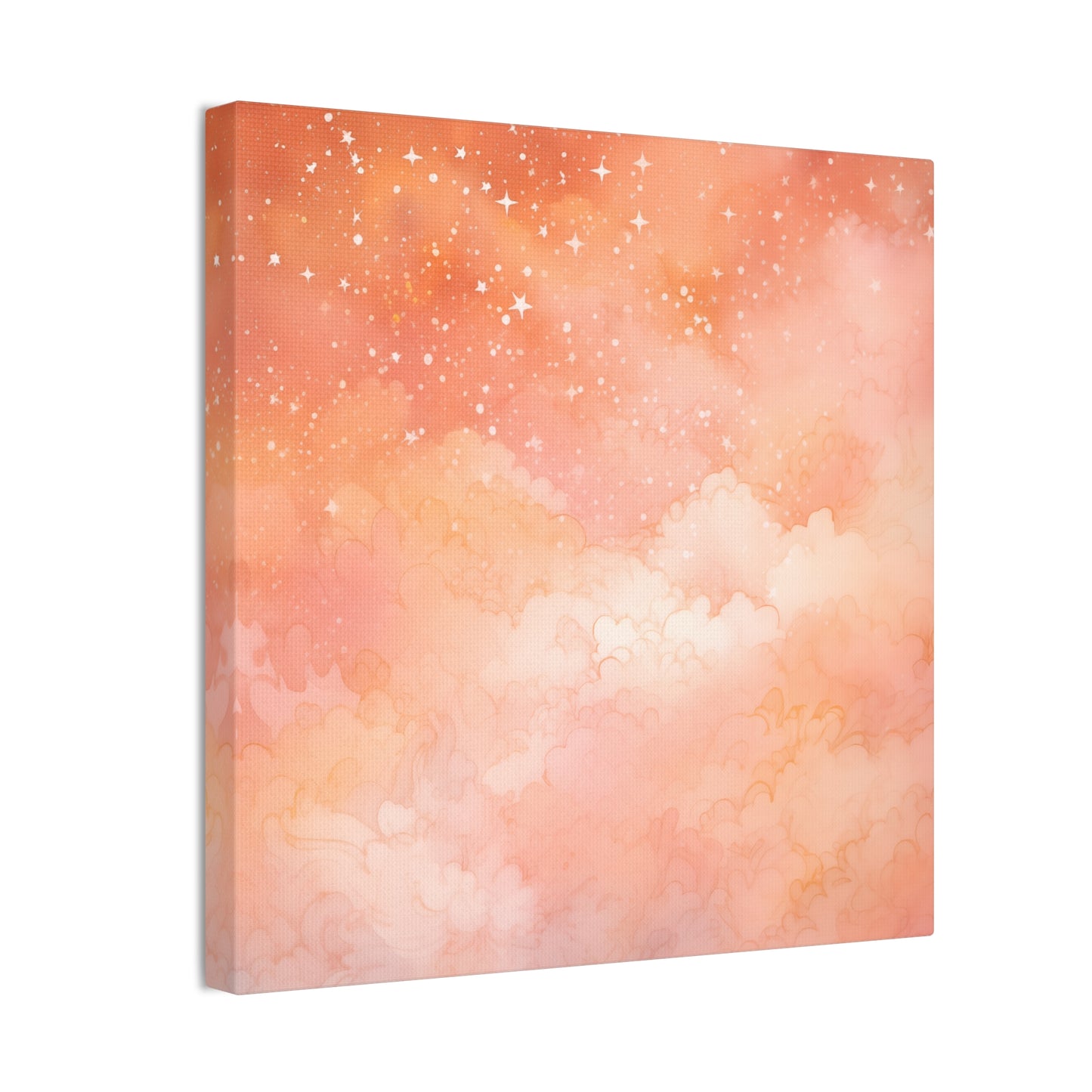 Delight Peachy Sky Wall Art – Starry Night in Pantone 13-1023 Peach Fuzz