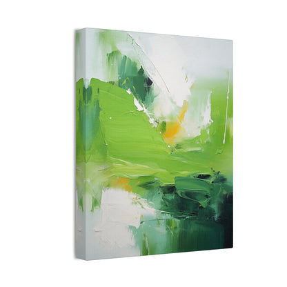 Whispers of Nature - Abstract Art with Vibrant Greens & Pristine Whites