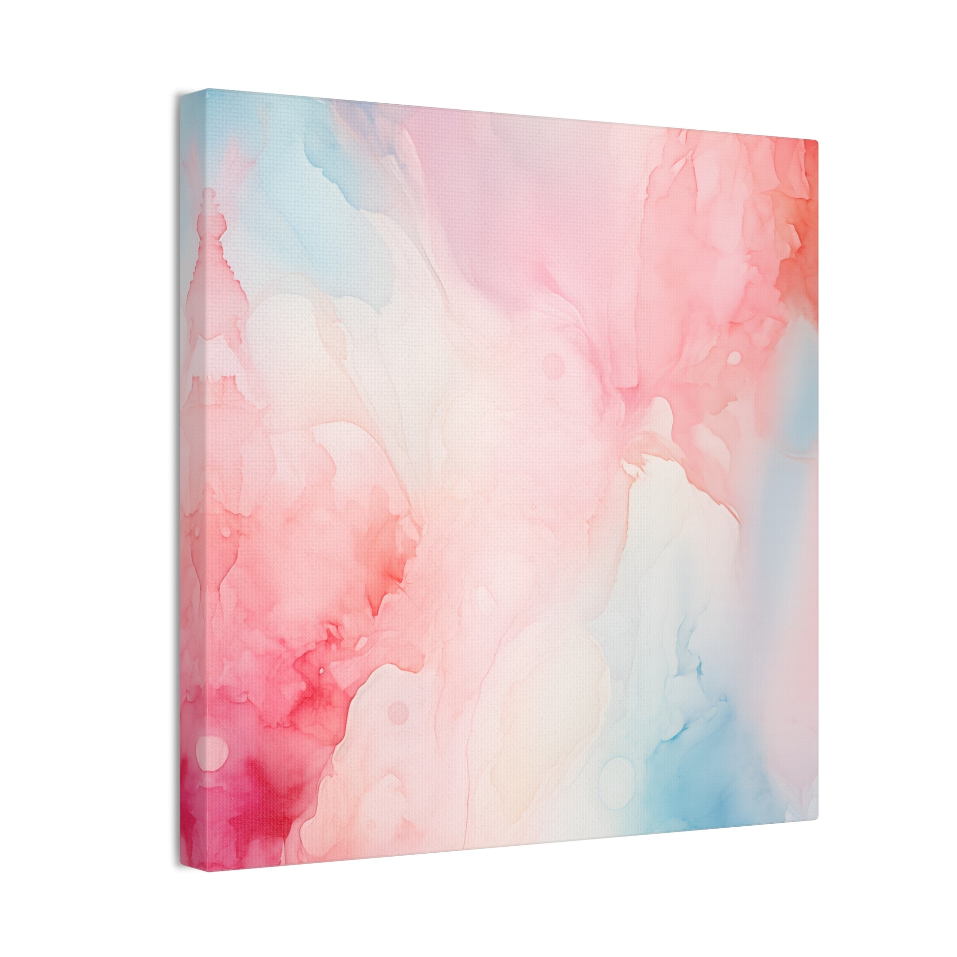 Soothing Aquarelle Wall Art - Delicate Watercolor in Red & Blue