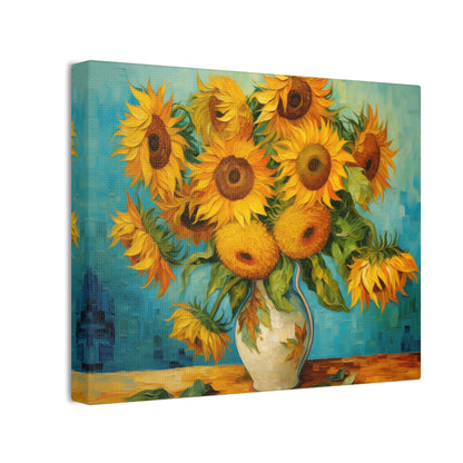 Sunflower Symphony Canvas Art - Van Gogh-Inspired Vibrant Bouquet