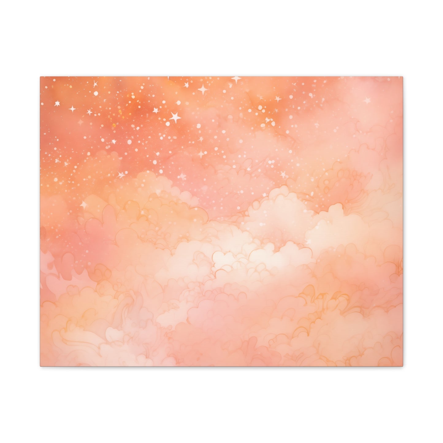 Delight Peachy Sky Wall Art – Starry Night in Pantone 13-1023 Peach Fuzz