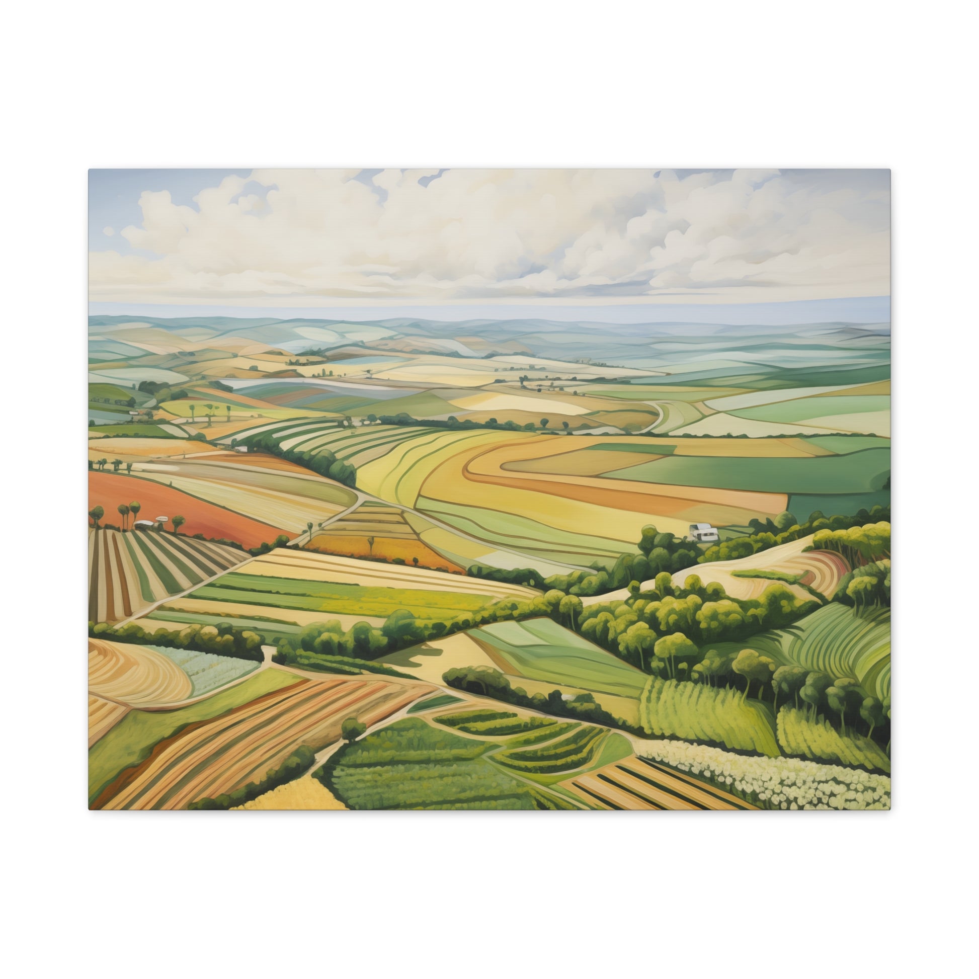 Harvest Aerials Canvas Print | Stunning Bird's-Eye View of Crop Fields