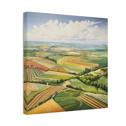 Harvest Aerials Canvas Print | Stunning Bird's-Eye View of Crop Fields