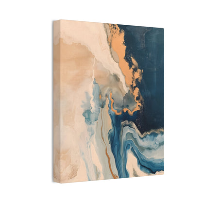 Gilded Serenity Wall Art – Abstract Acrylic Flow with Gold Flecks