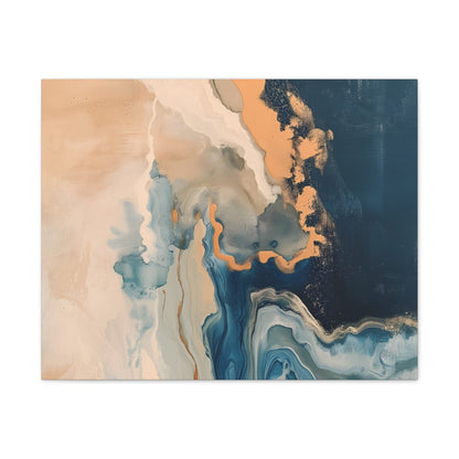 Gilded Serenity Wall Art – Abstract Acrylic Flow with Gold Flecks