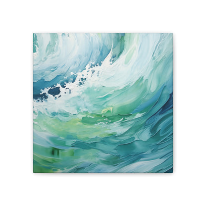 Turquoise Tides Wall Art - Expressive Painting of Mesmerizing Waves