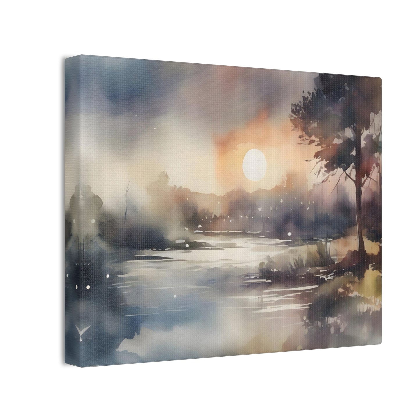 Sunrise or Sunset? Captivating Watercolor Lake Scene Art