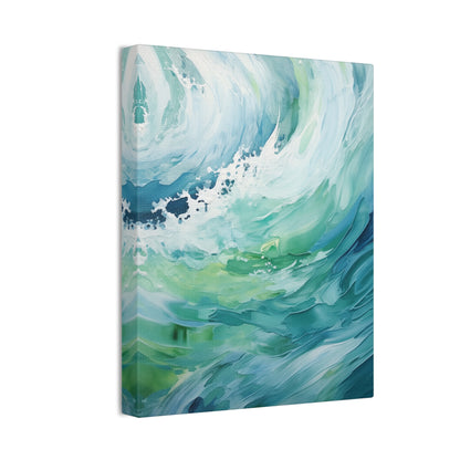 Turquoise Tides Wall Art - Expressive Painting of Mesmerizing Waves