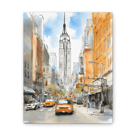 City Pulse Watercolor Art – Vibrant New York Streets