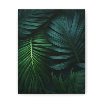 Verdant Oasis Canvas Art - Lush Tropical Leaves for a Serene Space