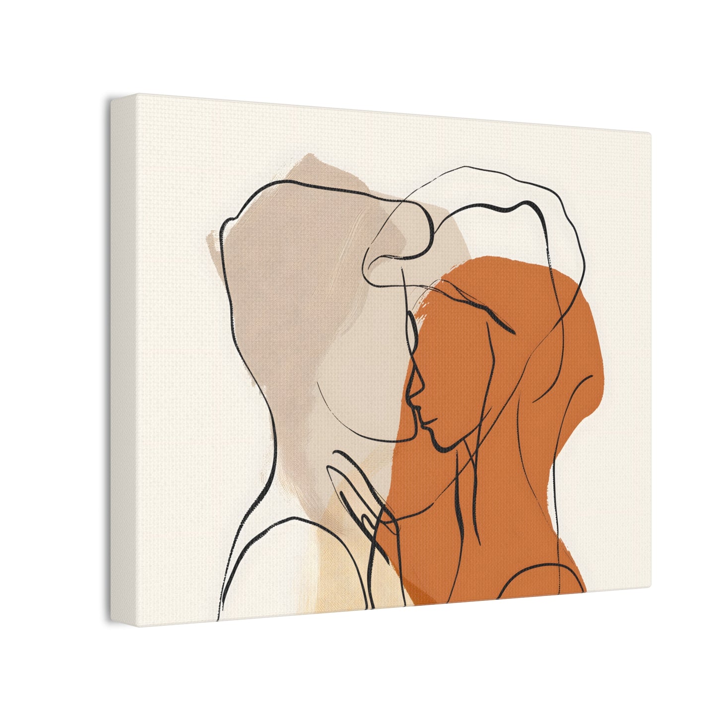 Silhouette of Love - Minimalistic Abstract Art of Intimate Embrace