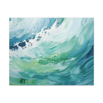 Turquoise Tides Wall Art - Expressive Painting of Mesmerizing Waves