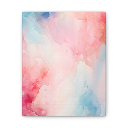 Soothing Aquarelle Wall Art - Delicate Watercolor in Red & Blue