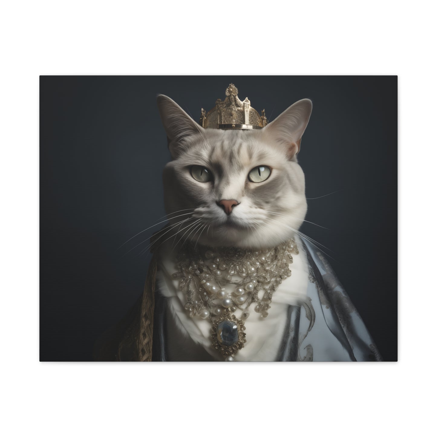 Queen British Shorthair Print: Elegant Cat with Regal Crown