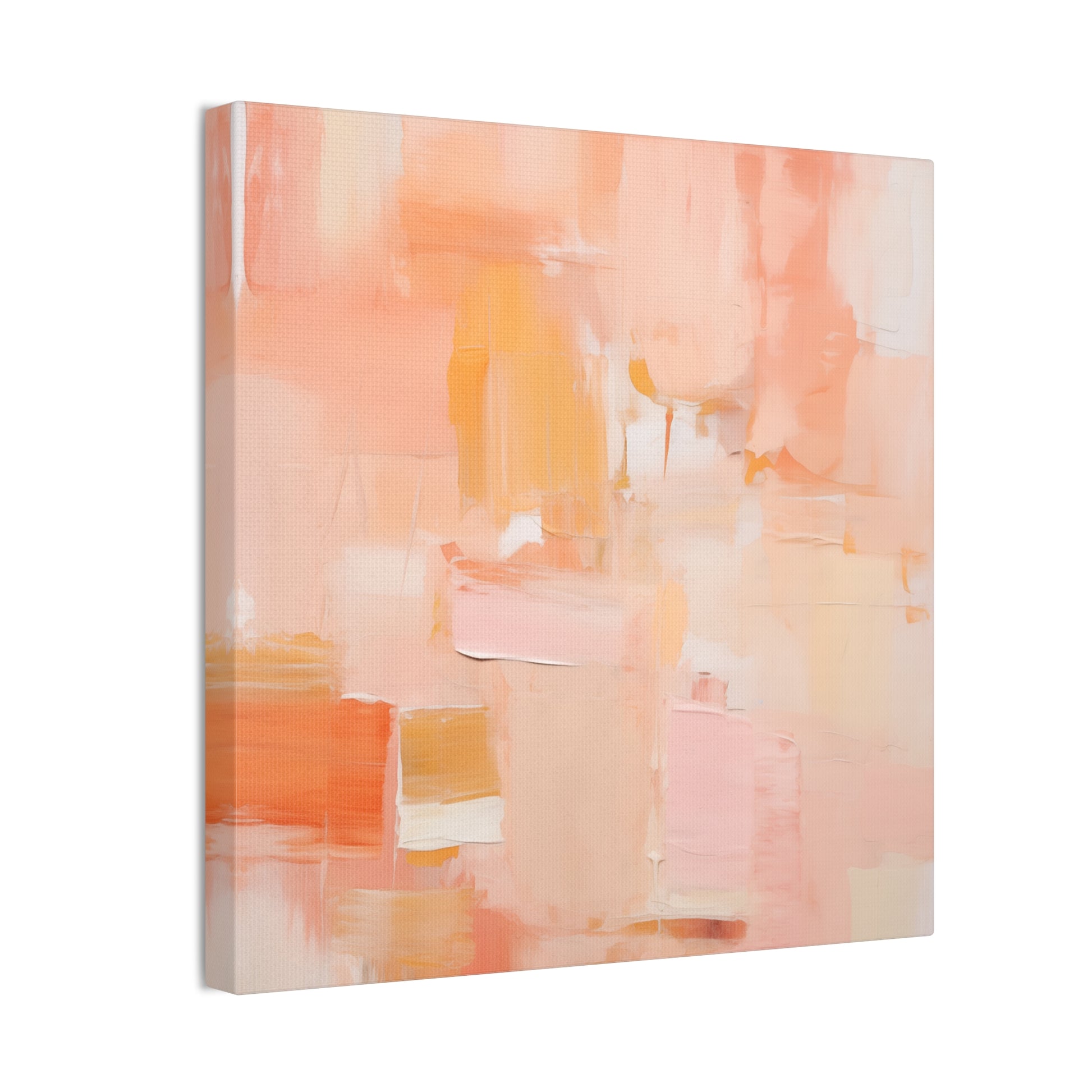 Fuzzy Dreamscape Canvas Art – Abstract Oil Painting in Pantone 13-1023